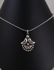 VINTAGE STERLING SILVER PUFFY CRESCENT MOON PEBBLED PENDANT NECKLACE ITALY CHAIN