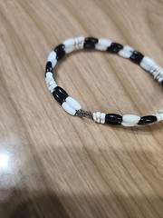 Vintage Seed Bead Bracelets Black And White Anf Gold And Blue
