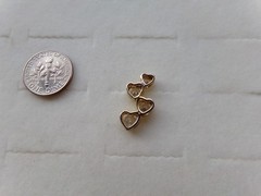 Gold over Sterling Silver 925 Hearts Pendant