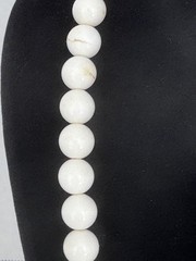 MCM White Plastic Jewelry Set – Necklace, 2 Bangles, Clip-on Earrings