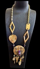 OOAK Sarah Jane Assemblage Necklace~Amethyst Chips~Ballet~1990s