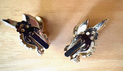 Vintage JULIANA Earrings Milk Glass Beautiful EUC