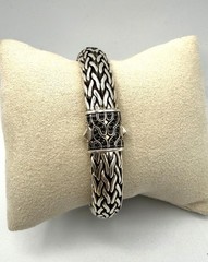 925 Silver John Hardy 40th Anniversary Bracelet 0.24ctw Black Sapphire, With Box