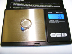Vintage Sterling Silver 3.5g Simulated Star Sapphire Glass Heart Ring 6 – 6.25