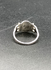 Vintage Lt Blue Faceted Crystal Gem Silver Tone Cocktail Ring Costume Size 5.5