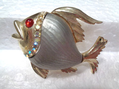 GORGEOUS RHINESTONE LARGE BROOCH LOT of 6 pcs. Alligator Butterfly Etc. VGC