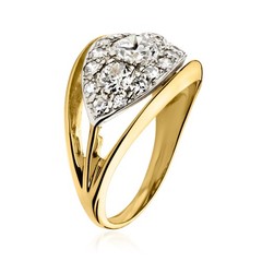 Vintage 1.00 ct. t.w. Diamond Cluster Ring in 14kt Yellow Gold. Size 5.5