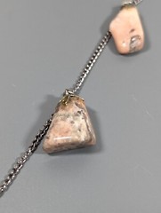 Vintage Polished Stone Charm Nugget Jasper Necklace Boho Coastal 18 in