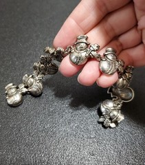 Vintage Bracelet Lot Of 5, Pewter Snowmen, Resin & Metal, Glass Bead Wristwatch
