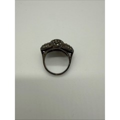 Vintage Sterling Silver Gunmetal Bow tie Pavé Dome Cocktail Ring