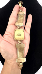 MAXIMAL ART John AMOUR Gold Tone Mesh Panel Bracelet Vintage 1990’s Romantic