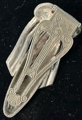 Antique Vintage ART DECO Dress Clip Silver Tone & Clear Rhinestone Glamorous