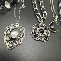 Vintage Black Silver Tone Jewelry Lot Cookie Lee Gothic Boho Y2K 9 Pc