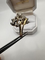 Stunning 1970 Vintage Estate 18k Gold 3.50ct Diamond Cluster Cocktail Ring