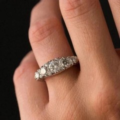 Art Deco Style Round Cut Lab Created Diamond Vintage Engagement 14K Gold FN Ring