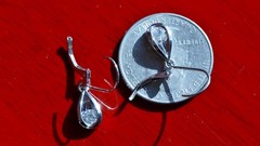 14k white gold earrings 0.25ct natural diamond 1.0″ teardrop dangle 2.50gr N3344