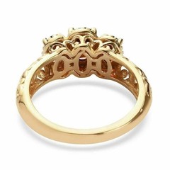 Art Deco Style Lab Created Diamond & Garnet Engagement Wedding 14K Gold FN Ring