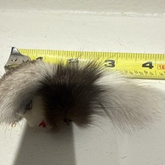 Vintage 80s Lady Face & Fur Hair Brooch Pin Glam