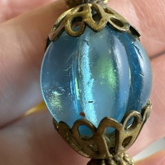 15 Inch Antique Blue Glass Wedding Cake Murano 15 Inch Necklace