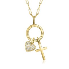 Pure Collection by Ross-Simons 14kt Yellow Gold Circle Charm Holder Pendant