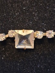 Vintage 1930’s 1940’s Fixed Station Metal Crystal Necklace