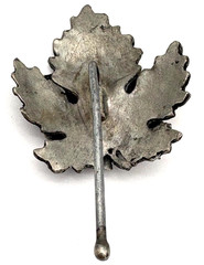 Vintage Pewter Hair Pin Ornament Overlapping Leaves Polished 2″