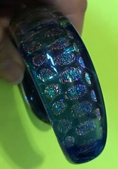 Unique Handmade Fused Glass Bangle 2.25” Interior Diameter