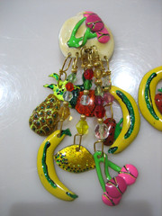 LUNCH AT THE RITZ FRUIT SALAD CLIP DANGLE EARRINGS