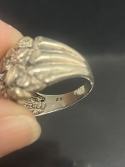Vintage Unisex Sterling Silver 925 BRUTALIST Freeform Nugget 11.25 Ring 9.82g