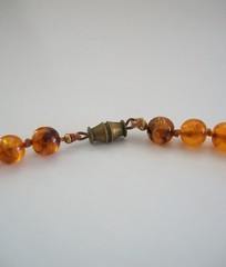 Art Deco Baltic Amber Necklace – Graduated Beads with Inclusions – Circa 1925