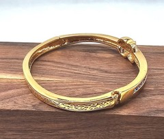 Vintage Camrose & Kross Jacqueline Kennedy Hinged Bangle Crystal Bracelet Med-Lg