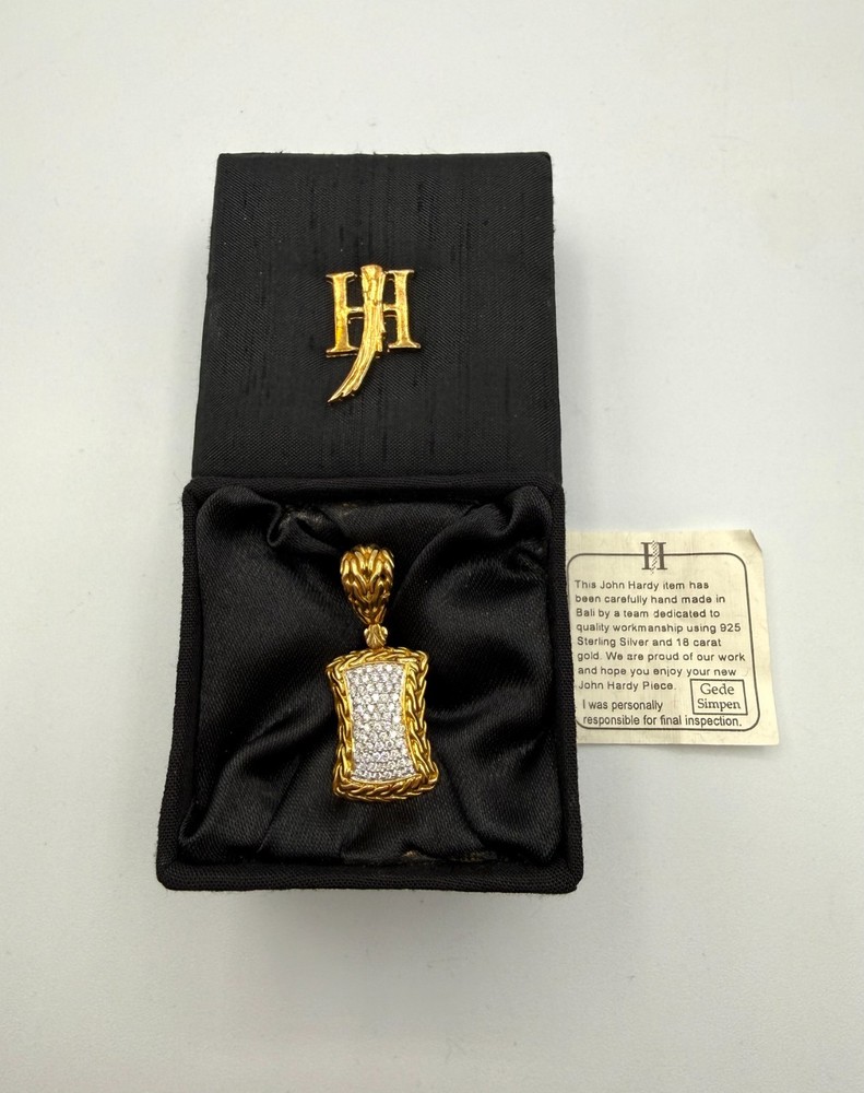 John Hardy 18 Karat Yellow Gold 0.66ctw Diamond Pendant