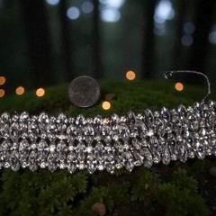 XXL B. David Brilliant Huge Clear Crystal Ice Marquis Rhinestone Estate Bracelet