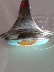 #8 Turquoise Sterling Marquise Shape Ring Size 8