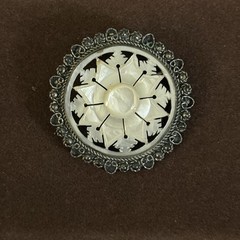 Vintage Jerusalem MOP Star Brooch 935 Silver Brooch plus 9 Brooch Costume Lot