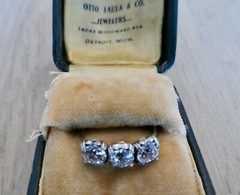 Amazing Art Deco 1.50 Carat Three Stone Trilogy Ring with 3 Old Euro Diamonds