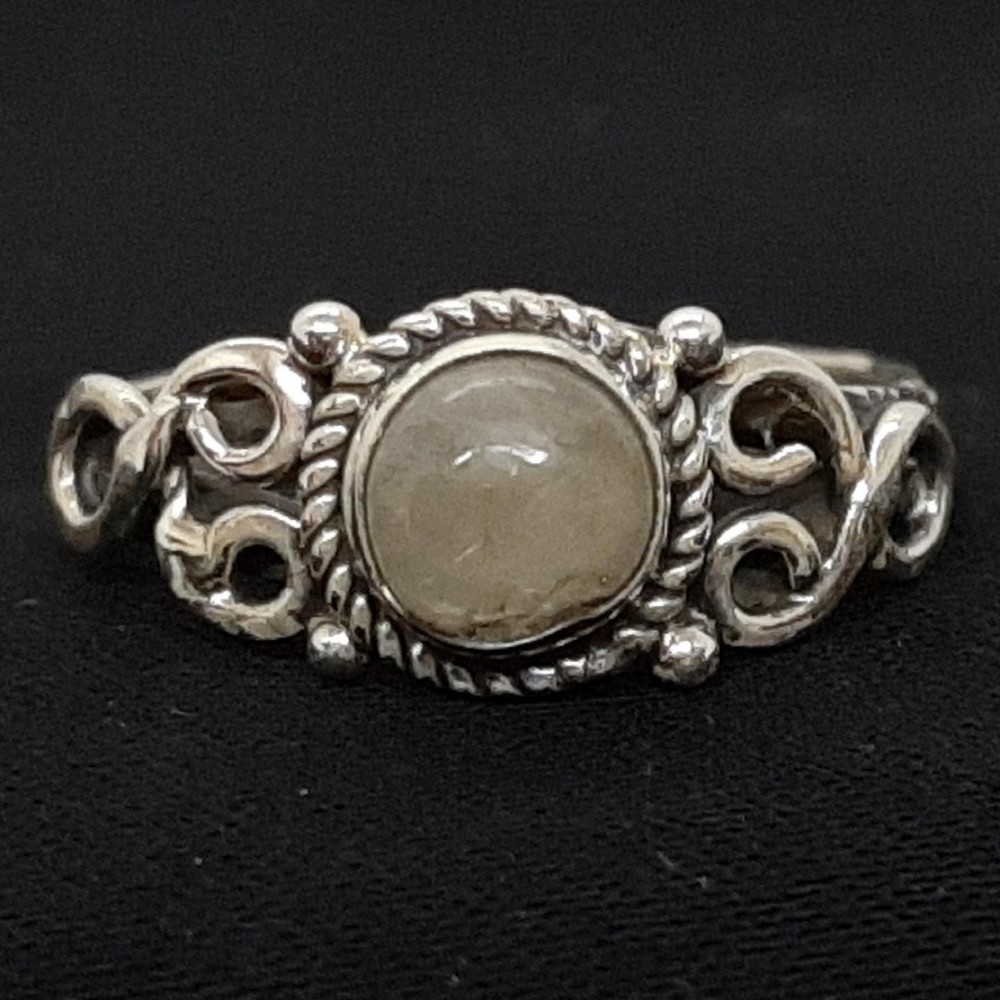 Vintage .50ctw Rutilated Quartz 925 Sterling Silver Ring Size 7