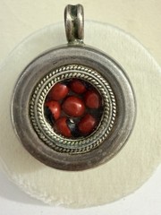 Vintage 925 Sterling Silver Huayruro Seed Pendant Good Luck Amulet