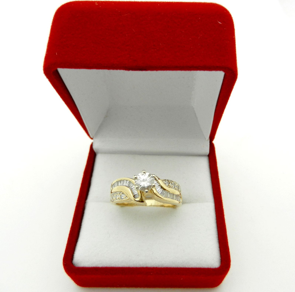 Solid 14k Yellow Gold Natural Diamonds Cluster Ring size 6