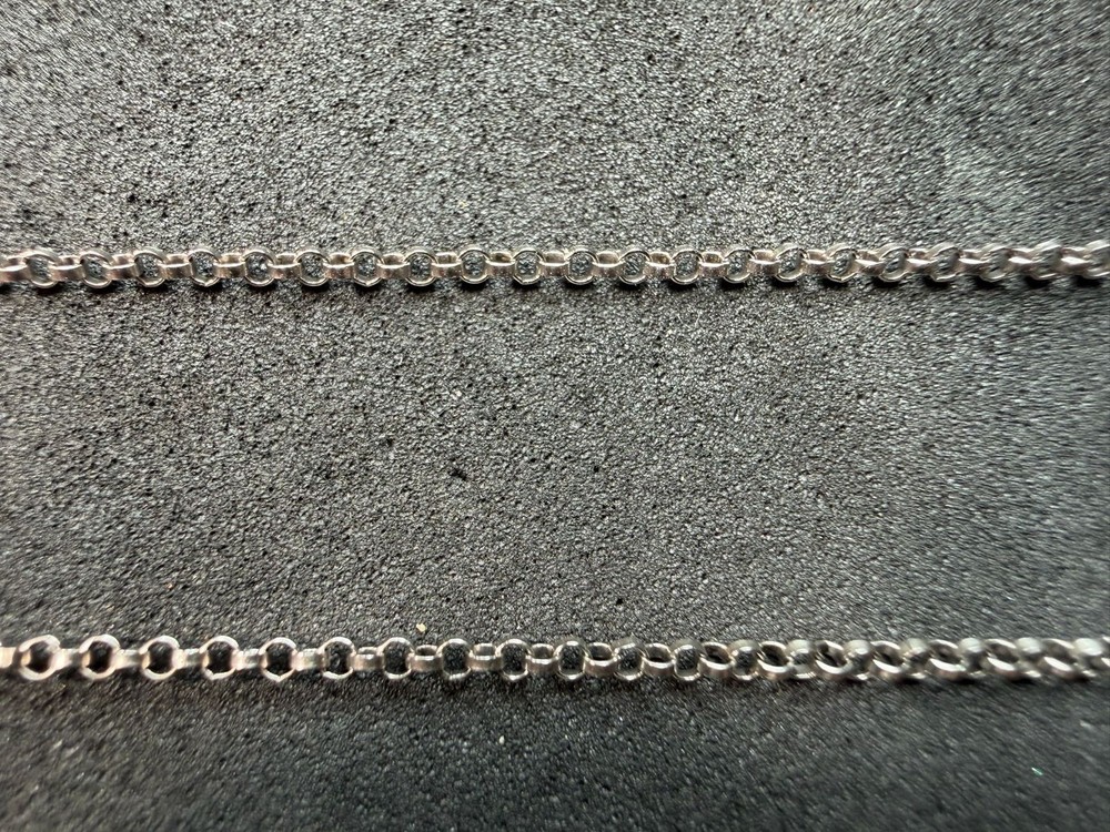 1.44g Vintage Sterling Silver 925 Chain Rolo Link Necklace 18 in M