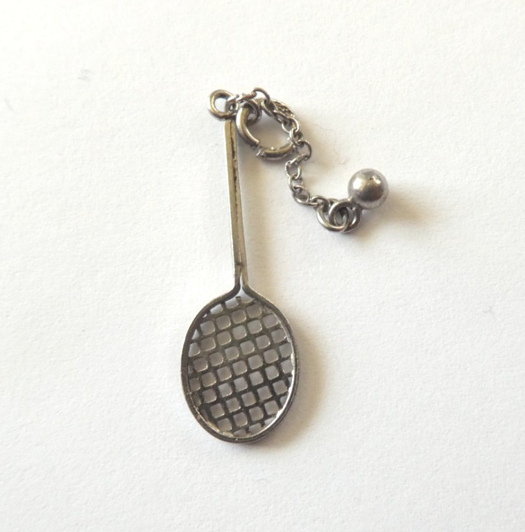 Vintage Sterling Silver Tennis Racquet & Ball Sports Charm