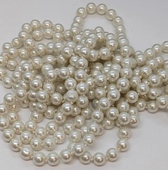 Vintage 94″ Knotted Glass Faux Pearl Rope Necklace Long Wrap Layered 1980s