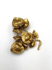 Vintage The Museum Company TMC Brooch Pin Leaves Leaf Gold Plated Pewter Signed