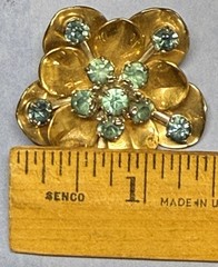 SIGNED VINTAGE BARCLAY TEAL STONE PIN/BROOCH