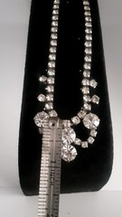 Vintage Prong set Rhinestone Glamorous Bib Statement Necklace 15 in