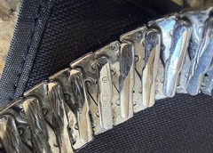 Monet Designer Signed Silver Tone Stretchable Bracelet Size 6” Vintage