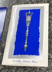 Vintage Norfolk, VA Historic Mace Brooch Pin 3-1/8″and 16 Page Booklet