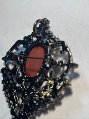 VTG Large Teardrop Brooch Pin Pendant With Rhinestones