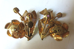 Vintage – 1940’s – AUSTRIA Enamel & Rhinstone Flower Earrings ~ Garden Party