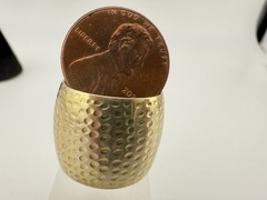 ESTELLE NEPAL GOLD PLATED 925 HAMMERED CIGAR BAND SIZE ~7.25 RNG K887B
